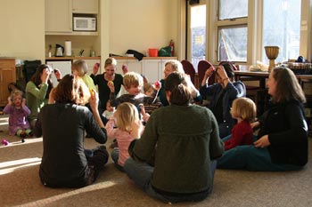 Parents and kids enjoying a Music Together class